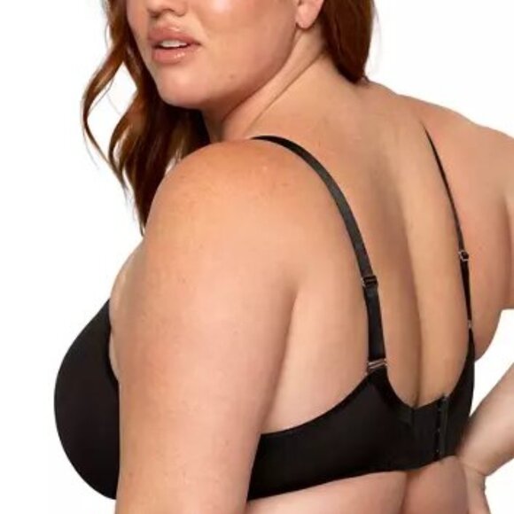 **Curvy Couture** 1311 Sheer Mesh Unlined Underwire Bra Black Hue 32H NWT - Picture 2 of 5